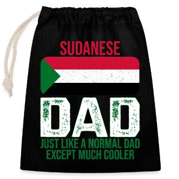Sudanese Dad Sudan flag for Father's Day - Closable cotton gift bag (25x30cm) - black - Front