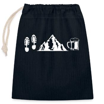 Wandern Berge Bier - Verschließbarer Geschenkbeutel aus Baumwolle (25x30cm) - Navy - Vorne