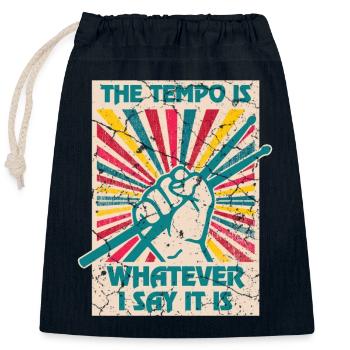 Batterie Drum Sticks Tambours batteur - Sac cadeau en coton avec cordon (25 x 30 cm) - bleu marine - Devant