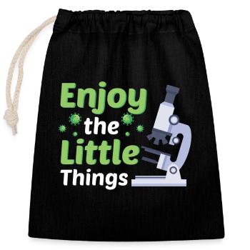 Microbiology Biology Student Biologist Laboratory - Closable cotton gift bag (25x30cm) - black - Front