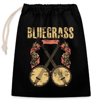 Bluegrass Banjo Guitar - Closable cotton gift bag (25x30cm) - black - Front