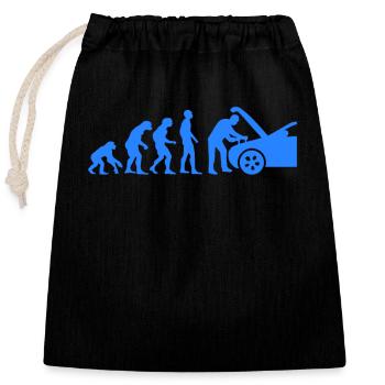 Tuning Evolution Car Tuner Gift Monkey Human - Closable cotton gift bag (25x30cm) - black - Front