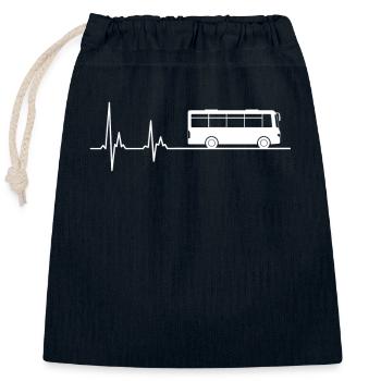 Busfahrer Busfahrerin Herzschlag EKG Herzfrequenz - Verschließbarer Geschenkbeutel aus Baumwolle (25x30cm) - Navy - Vorne