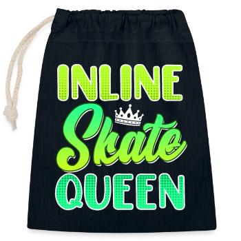 Inliner Frauen Geschenk Inline Skate Queen - Sac cadeau en coton avec cordon (25 x 30 cm) - bleu marine - Devant