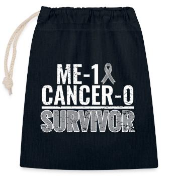 Brain tumor Brain tumor cancer Survivor Chemo cancer - Closable cotton gift bag (25x30cm) - navy - Front