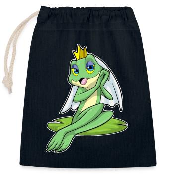 Frosch Braut Schleier Hochzeit - Verschließbarer Geschenkbeutel aus Baumwolle (25x30cm) - Navy - Vorne