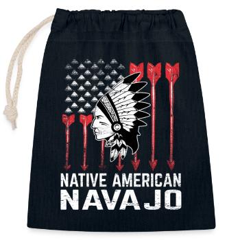 Navajo Tribe Native American Indian Indianer - Verschließbarer Geschenkbeutel aus Baumwolle (25x30cm) - Navy - Vorne