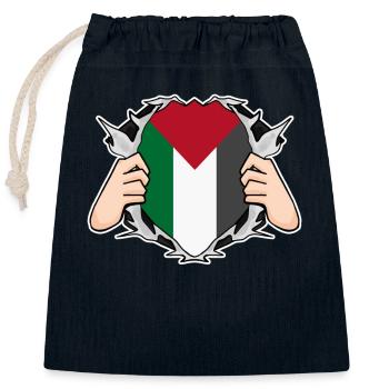 Palestine - Closable cotton gift bag (25x30cm) - navy - Front