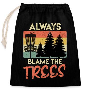 Disc Golf Spruch Discgolf Vintage Retro - Verschließbarer Geschenkbeutel aus Baumwolle (25x30cm) - Schwarz - Vorne