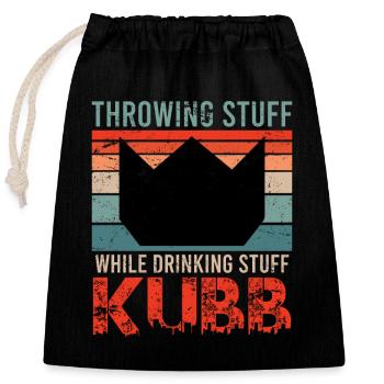Les échecs vikings Sort Throwing Stuff Drinking - Sac cadeau en coton avec cordon (25 x 30 cm) - noir - Devant