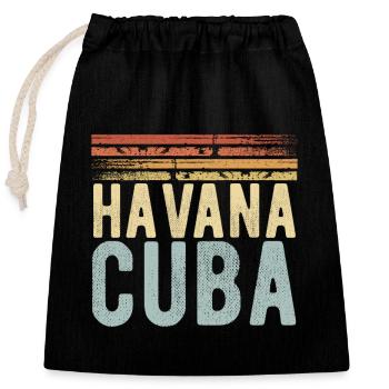 Havana Cuba - Sac cadeau en coton avec cordon (25 x 30 cm) - noir - Devant