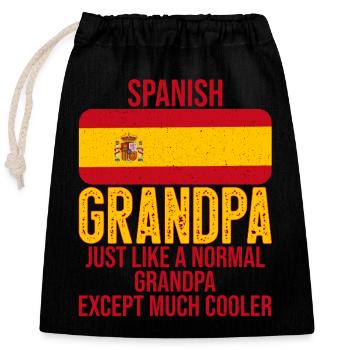 Spanish Grandpa Spanien-Flagge zum Vatertag - Verschließbarer Geschenkbeutel aus Baumwolle (25x30cm) - Schwarz - Vorne