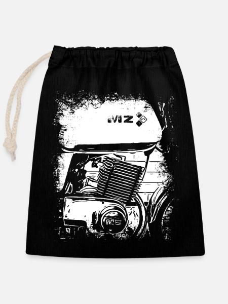 MZ ETZ 250 | Motorrad - Verschließbarer Geschenkbeutel aus Baumwolle (25x30cm) - Schwarz