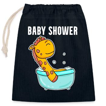 Baby Shower Giraffe Badewanne - Verschließbarer Geschenkbeutel aus Baumwolle (25x30cm) - Navy - Vorne