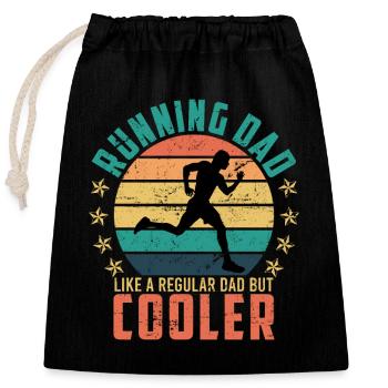 Cadeau de la fête des pères pour les coureurs et les joggeurs marathon - Sac cadeau en coton avec cordon (25 x 30 cm) - noir - Devant