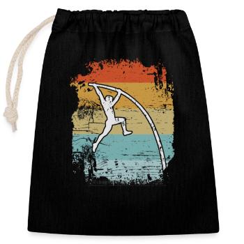 Pole Vault Retro - Closable cotton gift bag (25x30cm) - black - Front