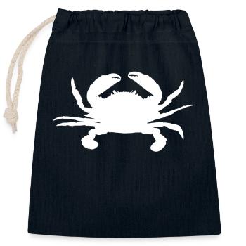 Krabbe Krabben-Liebhaber - Verschließbarer Geschenkbeutel aus Baumwolle (25x30cm) - Navy - Vorne