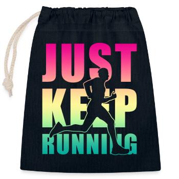 Jogging Jogger Gift - Closable cotton gift bag (25x30cm) - navy - Front