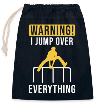 Parkour Sport - Sac cadeau en coton avec cordon (25 x 30 cm) - bleu marine - Devant