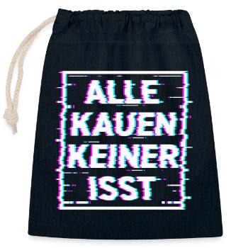 Lustiges Drogen MDMA Extasy Motiv Techno Festival - Verschließbarer Geschenkbeutel aus Baumwolle (25x30cm) - Navy - Vorne