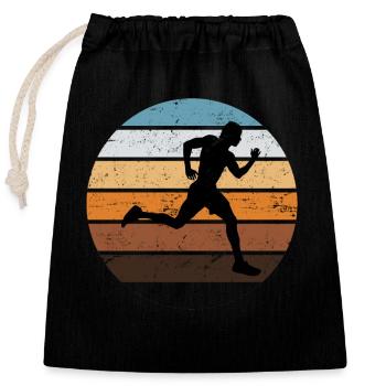 Fitness coureurs d’entraînement cadeau marathon course - Sac cadeau en coton avec cordon (25 x 30 cm) - noir - Devant