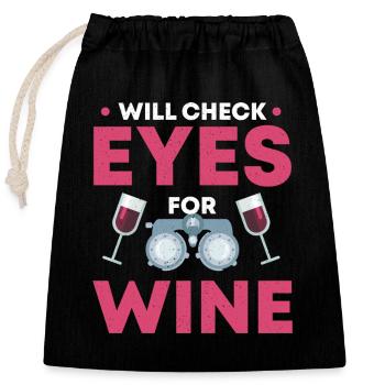 Optician Optometrist Optician Eye Optician Doctor Profession - Closable cotton gift bag (25x30cm) - black - Front