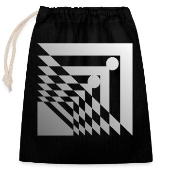 motif géométrique - Sac cadeau en coton avec cordon (25 x 30 cm) - noir - Devant