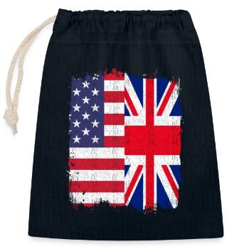 UK USA Flagge - Verschließbarer Geschenkbeutel aus Baumwolle (25x30cm) - Navy - Vorne