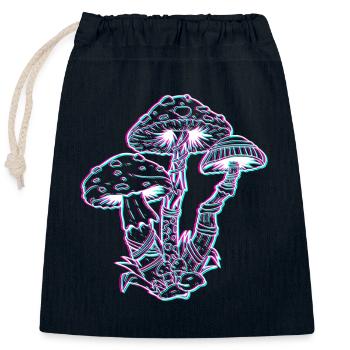 Drogen Pilze Party LSD Acid - Verschließbarer Geschenkbeutel aus Baumwolle (25x30cm) - Navy - Vorne