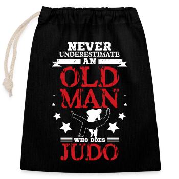 Judo Old man - Sac cadeau en coton avec cordon (25 x 30 cm) - noir - Devant