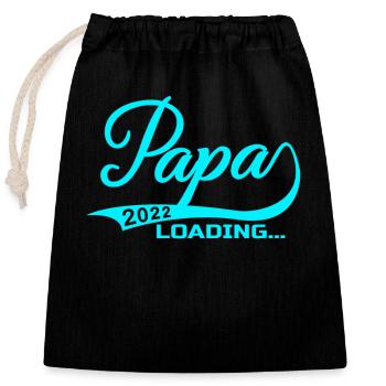 Papa Loading 2022 Papa à venir papa fête des pères - Sac cadeau en coton avec cordon (25 x 30 cm) - noir - Devant