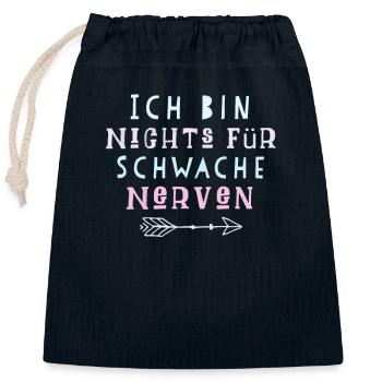 Lustiger Spruch Nerven - Verschließbarer Geschenkbeutel aus Baumwolle (25x30cm) - Navy - Vorne