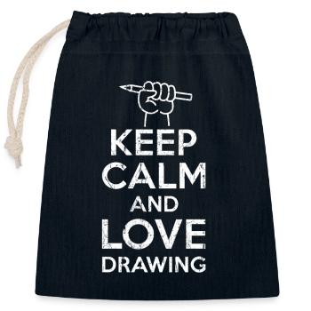 draughtsman accessories - Closable cotton gift bag (25x30cm) - navy - Front