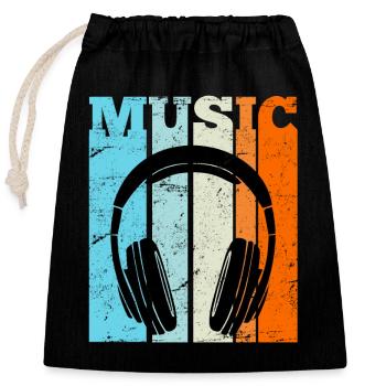 Retro Hip Hop Music Rapper Rap HipHop - Closable cotton gift bag (25x30cm) - black - Front