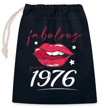 Fabulous since 1976 - Closable cotton gift bag (25x30cm) - navy - Front