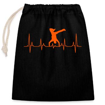 Street Art Urban Dance Breakdancer Herzschlag - Verschließbarer Geschenkbeutel aus Baumwolle (25x30cm) - Schwarz - Vorne