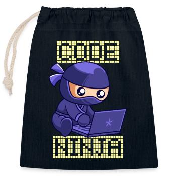Code Ninja Coder Sofware Entwickler Programmierer - Verschließbarer Geschenkbeutel aus Baumwolle (25x30cm) - Navy - Vorne