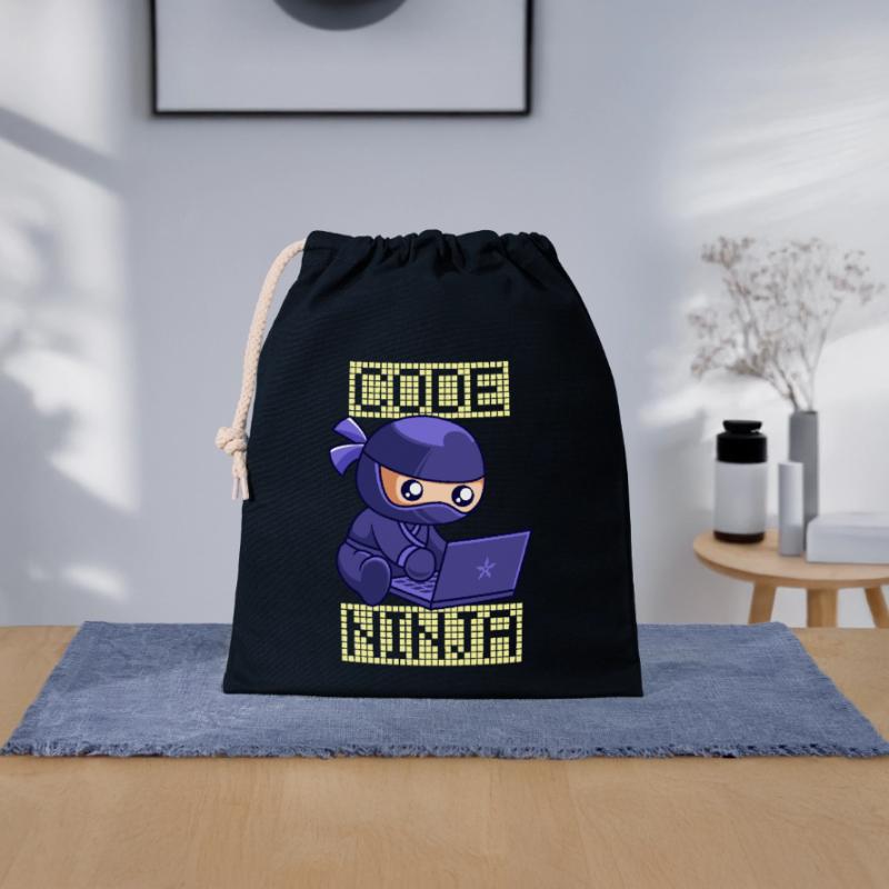 Code Ninja Coder Sofware Entwickler Programmierer Verschließbarer Geschenkbeutel aus Baumwolle (25x30cm)