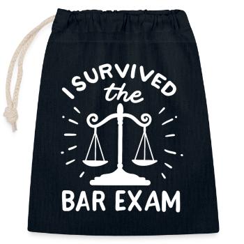 I Survived The Bar Exam - Verschließbarer Geschenkbeutel aus Baumwolle (25x30cm) - Navy - Vorne