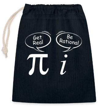 Pi Get Real je suis une blague de mathématicien rationnel - Sac cadeau en coton avec cordon (25 x 30 cm) - bleu marine - Devant