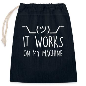 Programmierer Witz Debugging Auf meinem PC läufts - Verschließbarer Geschenkbeutel aus Baumwolle (25x30cm) - Navy - Vorne