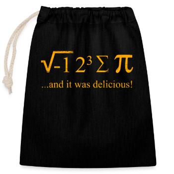Mathe Student Mathematiker Witz I ate some Pie - Verschließbarer Geschenkbeutel aus Baumwolle (25x30cm) - Schwarz - Vorne