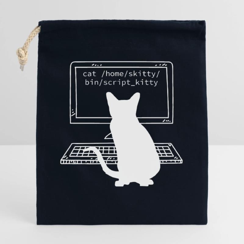 Programmierer Coder Informatiker Spaß Katzen Verschließbarer Geschenkbeutel aus Baumwolle (25x30cm)