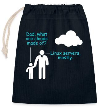Coder Logiciel Développeur Blague Cloud Linux Server - Sac cadeau en coton avec cordon (25 x 30 cm) - bleu marine - Devant
