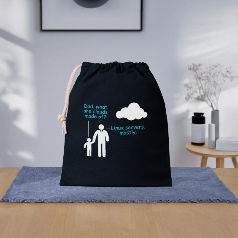 Coder Logiciel Développeur Blague Cloud Linux Server Sac cadeau en coton avec cordon (25 x 30 cm)