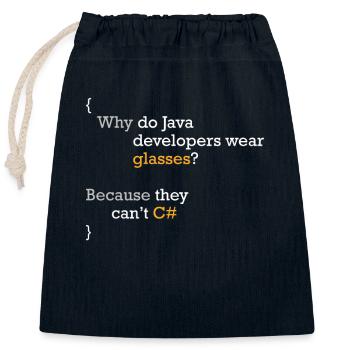 C# Code Witz Programmierer Hacker C Sharp Coder - Verschließbarer Geschenkbeutel aus Baumwolle (25x30cm) - Navy - Vorne