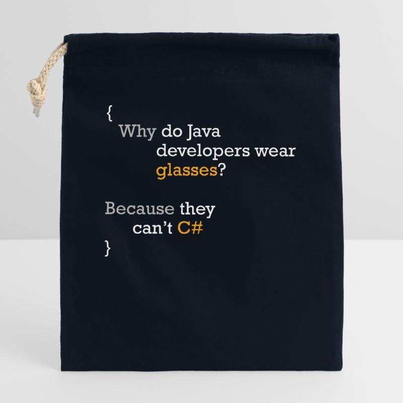 C# Code blague programmeur Hacker C Sharp Coder Sac cadeau en coton avec cordon (25 x 30 cm)