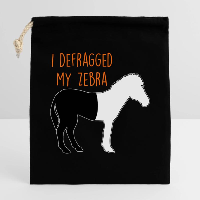 Defragmentiertes Zebra Informatiker Witz Coder Verschließbarer Geschenkbeutel aus Baumwolle (25x30cm)