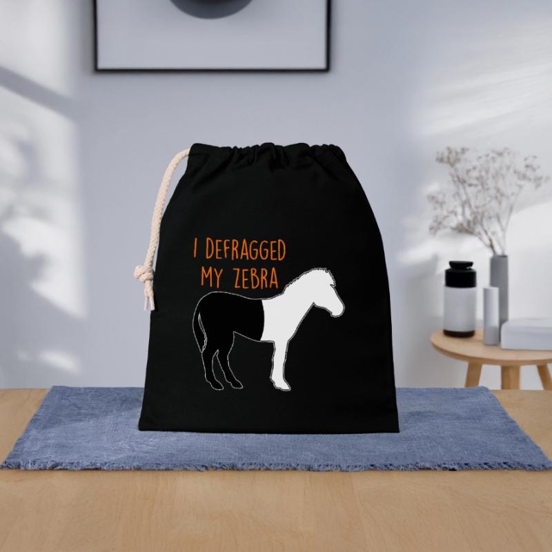 Defragmentiertes Zebra Informatiker Witz Coder Verschließbarer Geschenkbeutel aus Baumwolle (25x30cm)