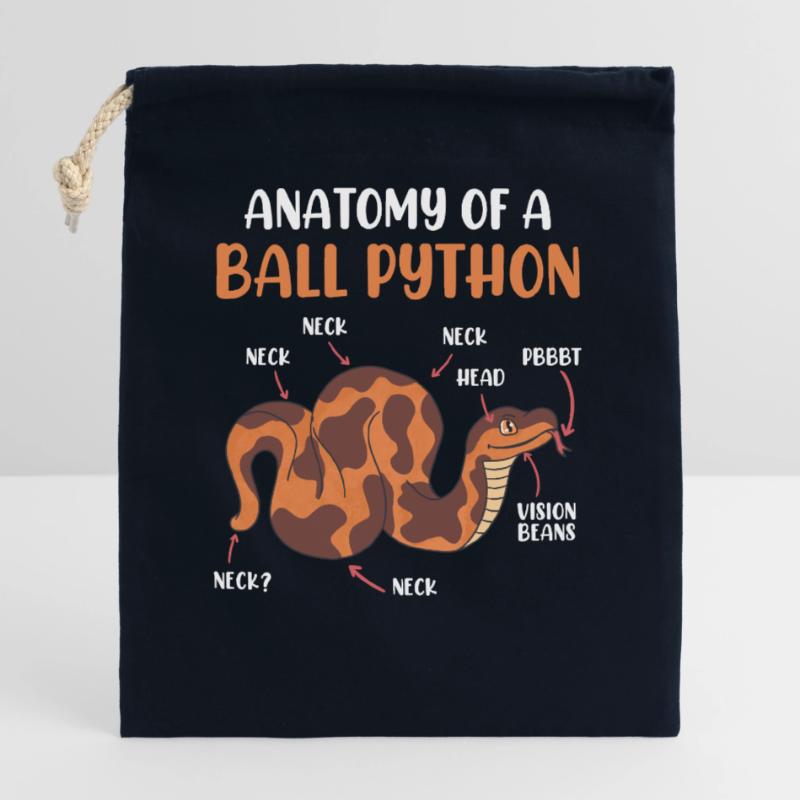 Snake Anotomy of a King Python Ball Python Closable cotton gift bag (25x30cm)